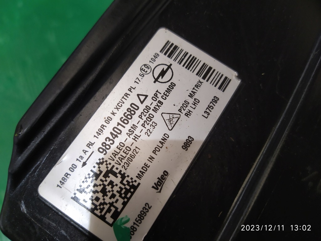 фото №15, Лампа правая передняя opel mokka b 20- full led 9834016680 ilux