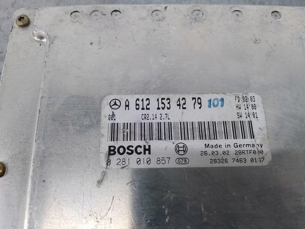 Бортовий комп'ютер, блок керування mercedes-benz w203 a6121534279 0281010857 2.7 cdi Недорого