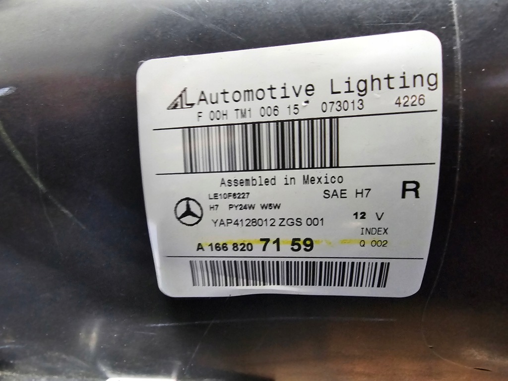 Mercedes ml w166 11-14 лампа передняя правая a1668207159 usa с Разборки