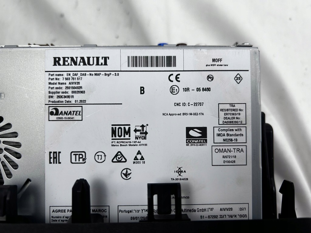 Панель / радіопрогравач cd/dvd/gps renault kangoo iii 2023 259150482r Київ