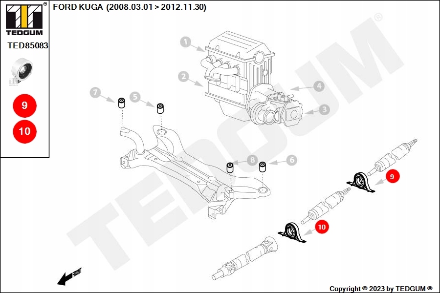 фото №10, Tedgum ted85083 підпора вала привідного
