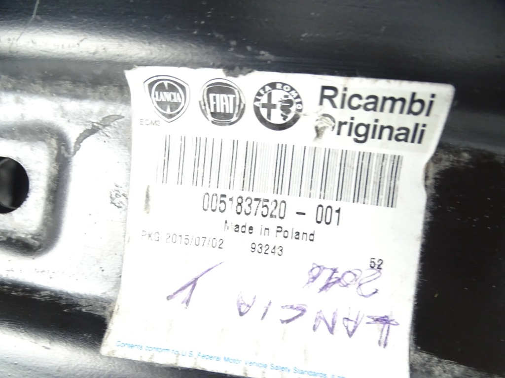 Ремень перед передний lancia ypsilon 11-15 + балка новый оригинал оригинальный номер 52108650 с Разборки