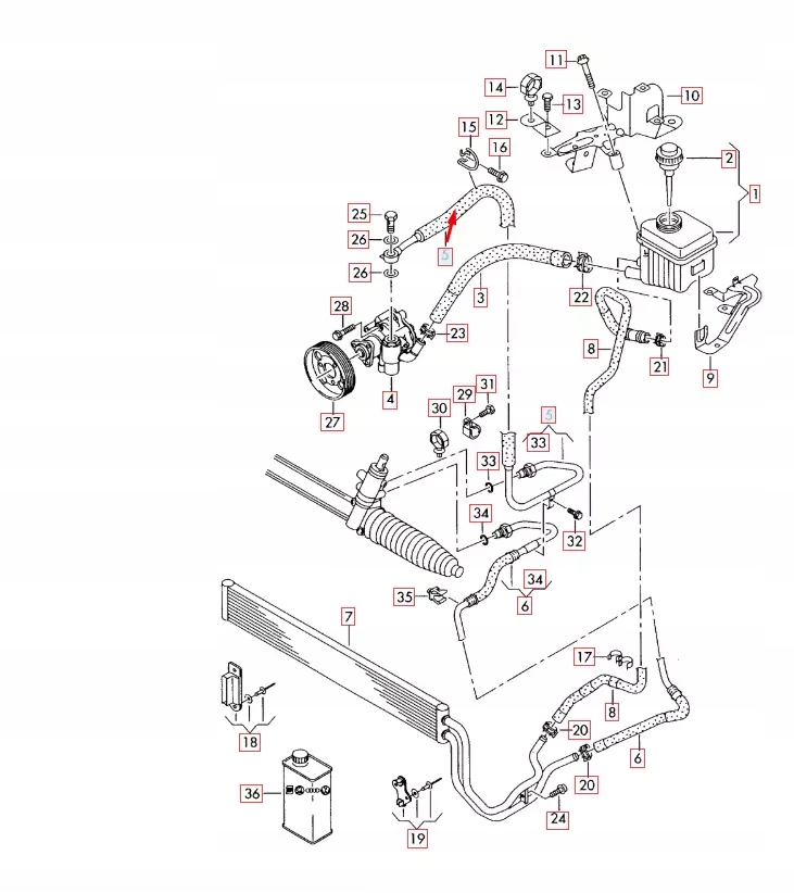 фото №12, Wąż насоса rozprężnej audi q7 4l lhd 7l8422893bn 2015 oem