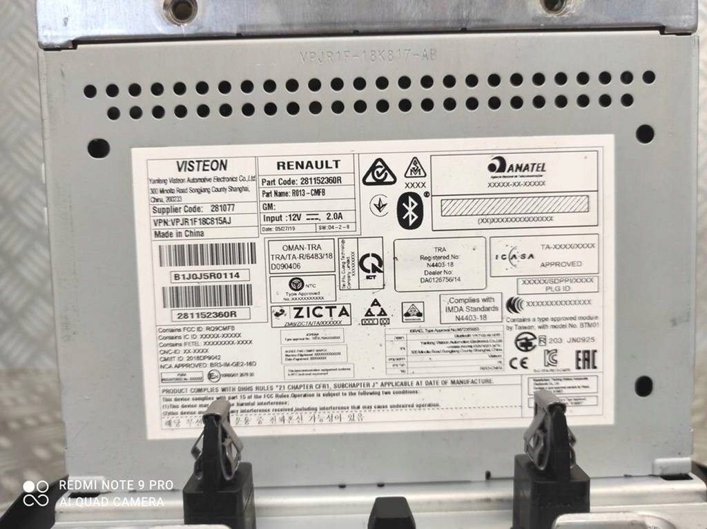 фото №4, Радио дисплей usb bluetooth 281152360r renault clio v 5