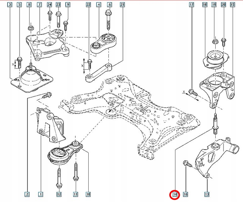 фото №3, Болт подушки безпеки двигуна renault laguna iii oryg
