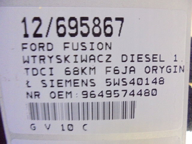 Ford fusion форсунка дизель 1,4tdci 68km f6ja 5ws40148 9649574480 Київ