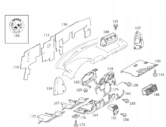 фото №4, Mercedes r170 slk element бардачка рукавички оригінальний номер
