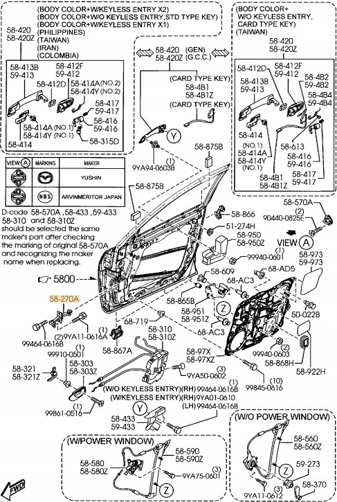 фото №2, Ограничитель дверь перед mazda 3 bk оригинал