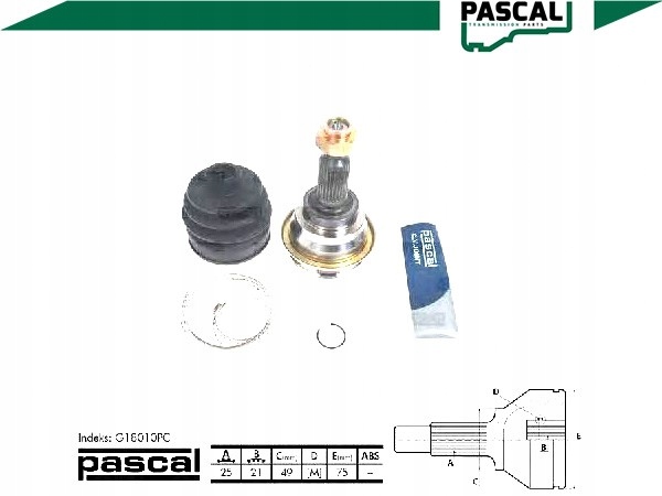 фото №2, Pascal g18010pc набір шарнір, wał привідний