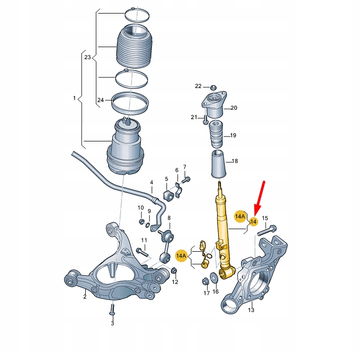 Купить Audi a6 c6 задний правый shock абсорбер 4f0616032m