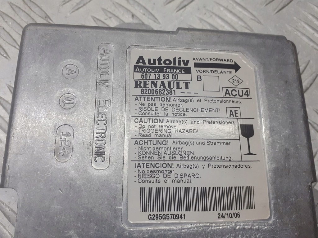 фото №3, Модуль подушка безпеки renault megane ii 1.9 dci 8200682381