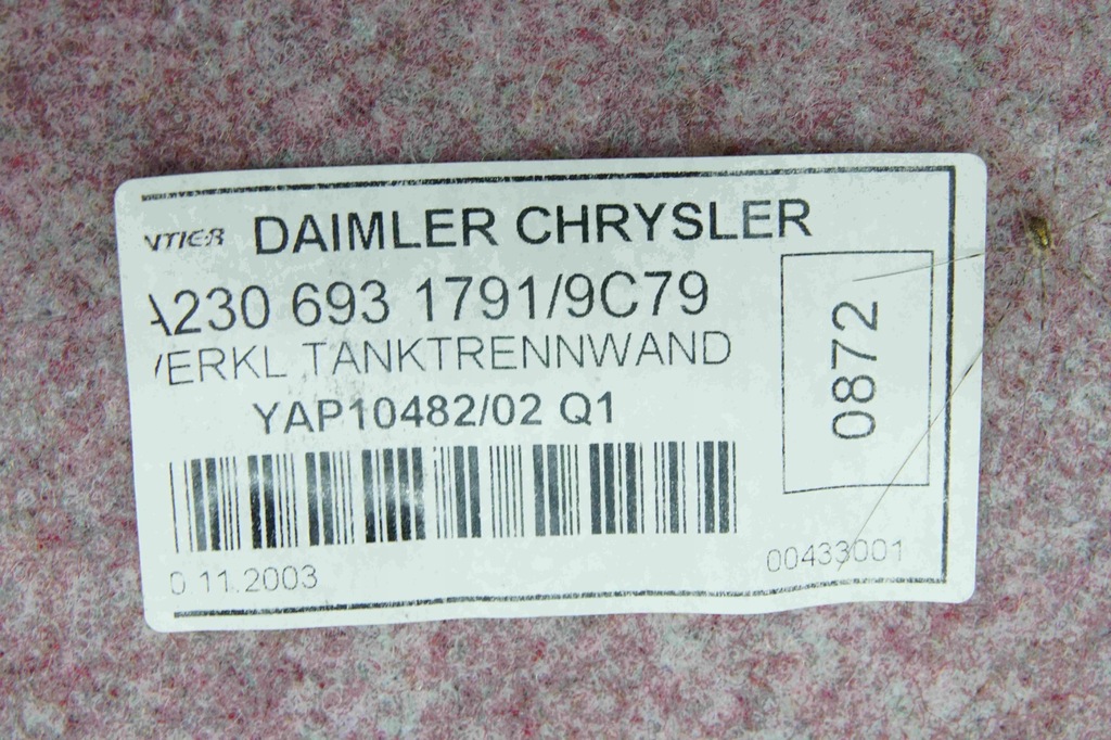 фото №2, Обшивка багажника mercedes sl r230 w230