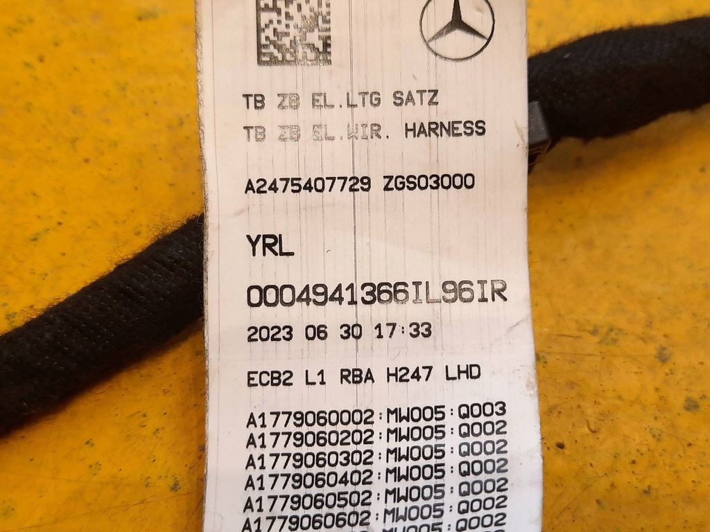 фото №11, Mercedes-benz glb w247 джгут електропроводка салону a1779060002