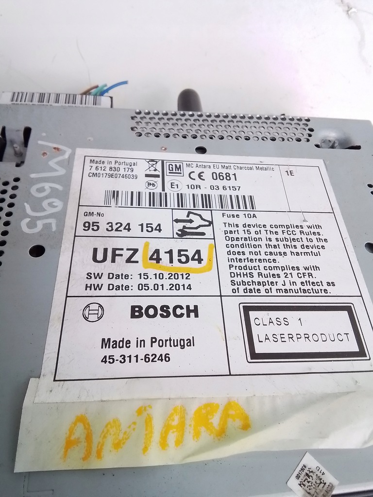 фото №2, M695 радіо cd gps bt opel antara 95324154