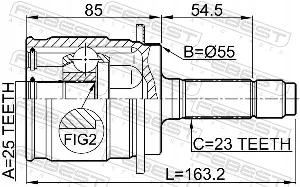 фото №3, Шарнір піввісь задня 0310-rd5r febest honda cr-v ii