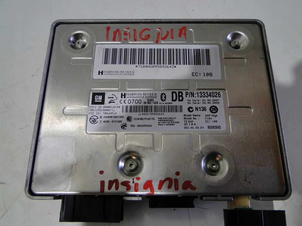 фото №1, Insignia 08-13 блок управления модуль bluetooth 13334026