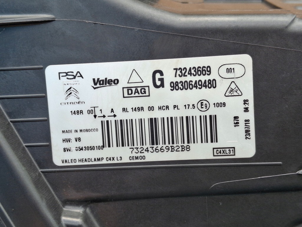 фото №16, Citroen c4 iii фара лівий full led лампа ліва оригінал 9830649480