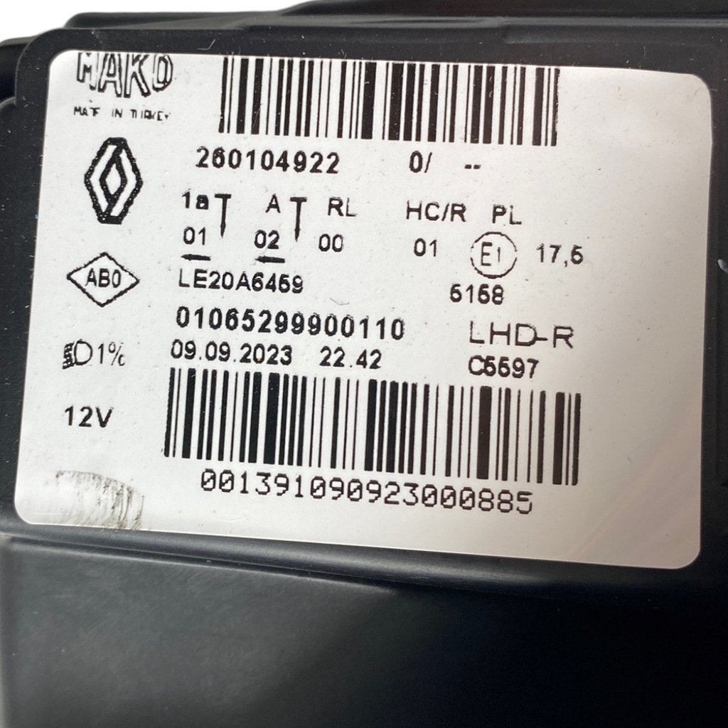 фото №14, Nowa оригинальный номер лампа фара правая правый перед renault clio v 260104922r