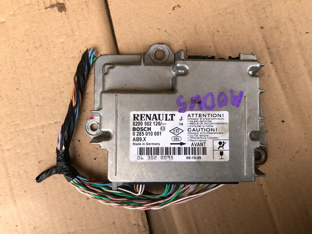 фото №1, Renault modus 2004-2008 датчик модуль подушек подушка безопасности 8200502126 блок управления