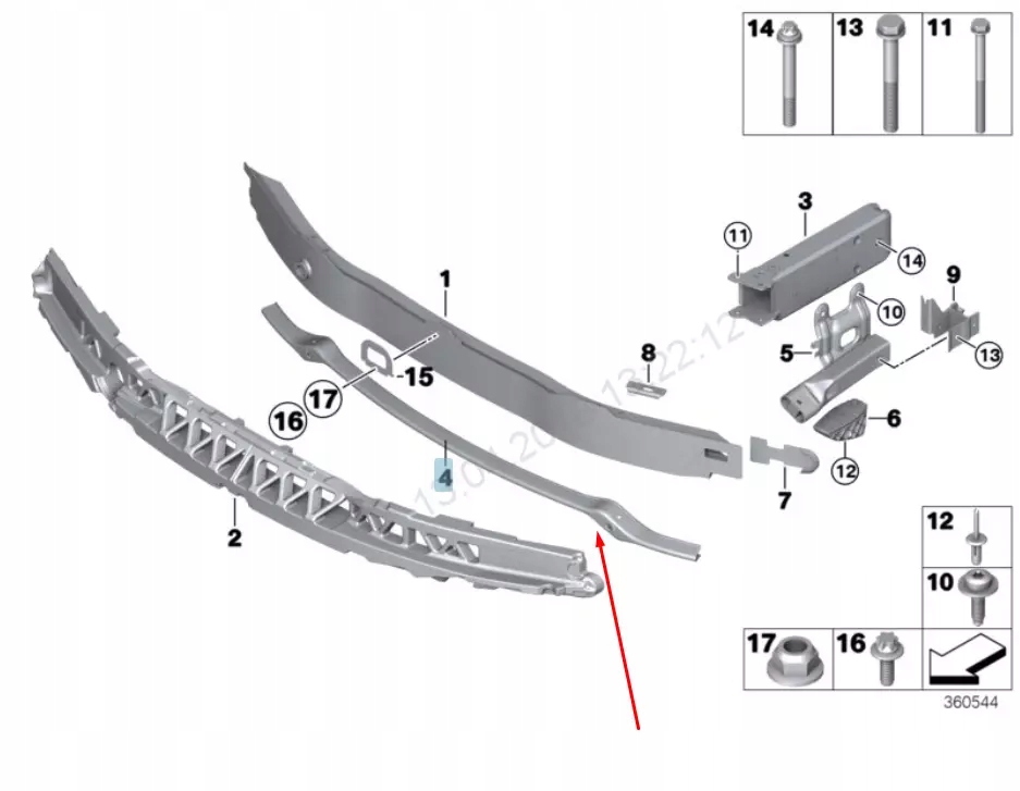 фото №8, Bmw 3 gt f34 бампер передний m sport нижний grom 51118056967 2016 oem