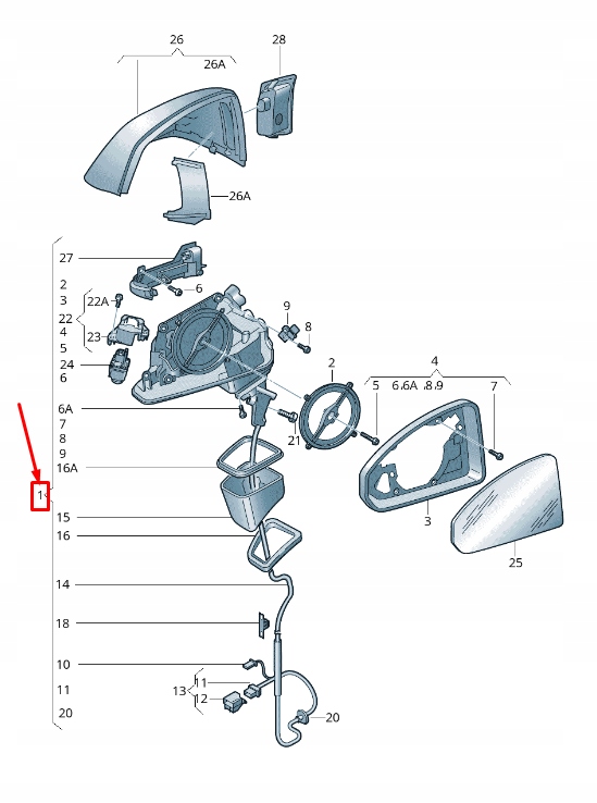 фото №7, Audi q5 fy передняя часть правый сторона wing mirror lhd 80b857410c9b9