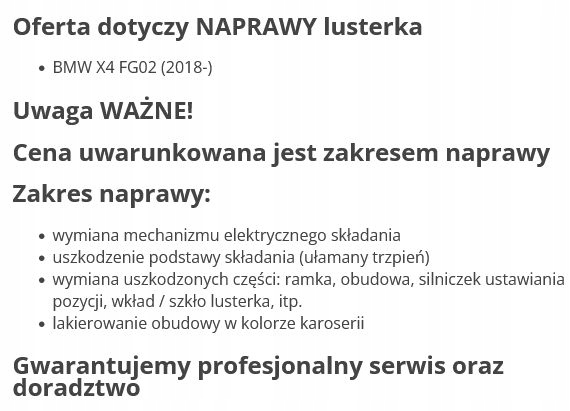 фото №9, Bmw x4 g02 2018- зеркало ремонт левая