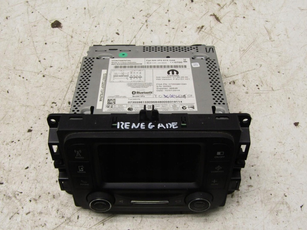 фото №2, Экран монитор дисплей радио navi jeep renegade 07355981590