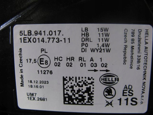 фото №5, Фара левый full led skoda enyaq 5lb941017 idealny