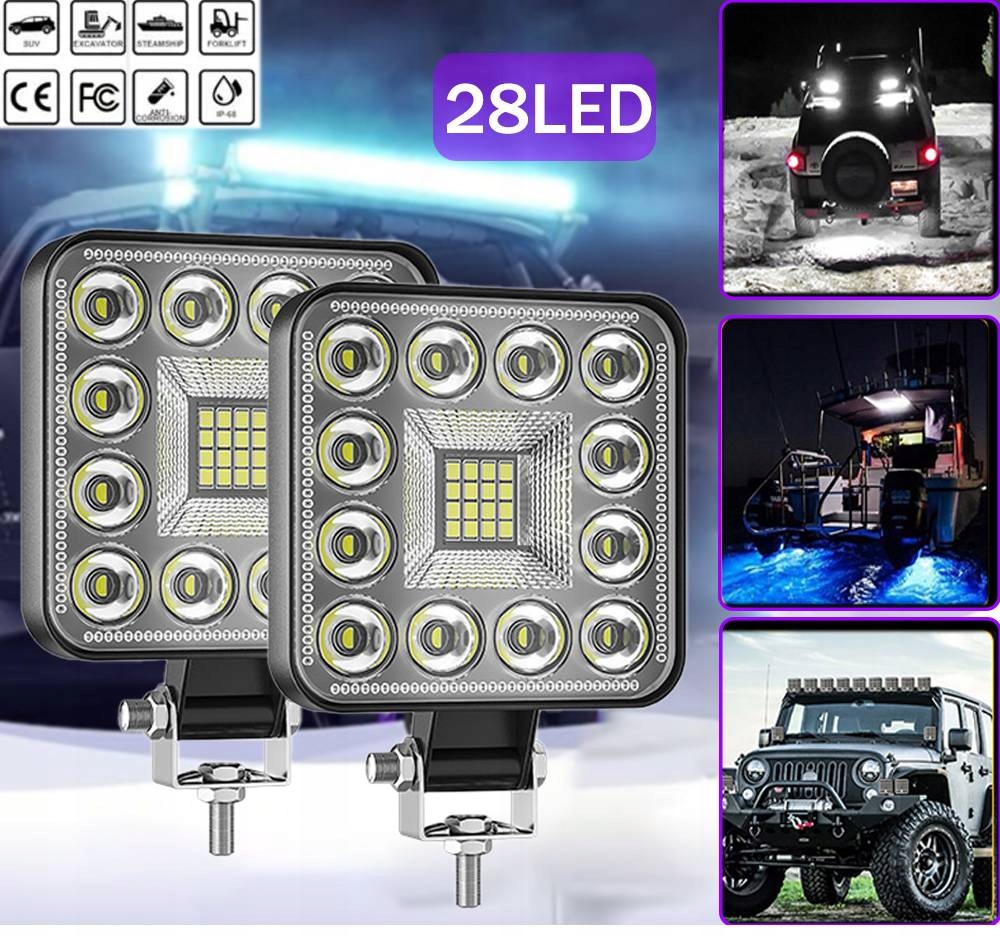 Лампа робоча 28 led протитуманна фара 48w 9-60v 2 штуки Ціна