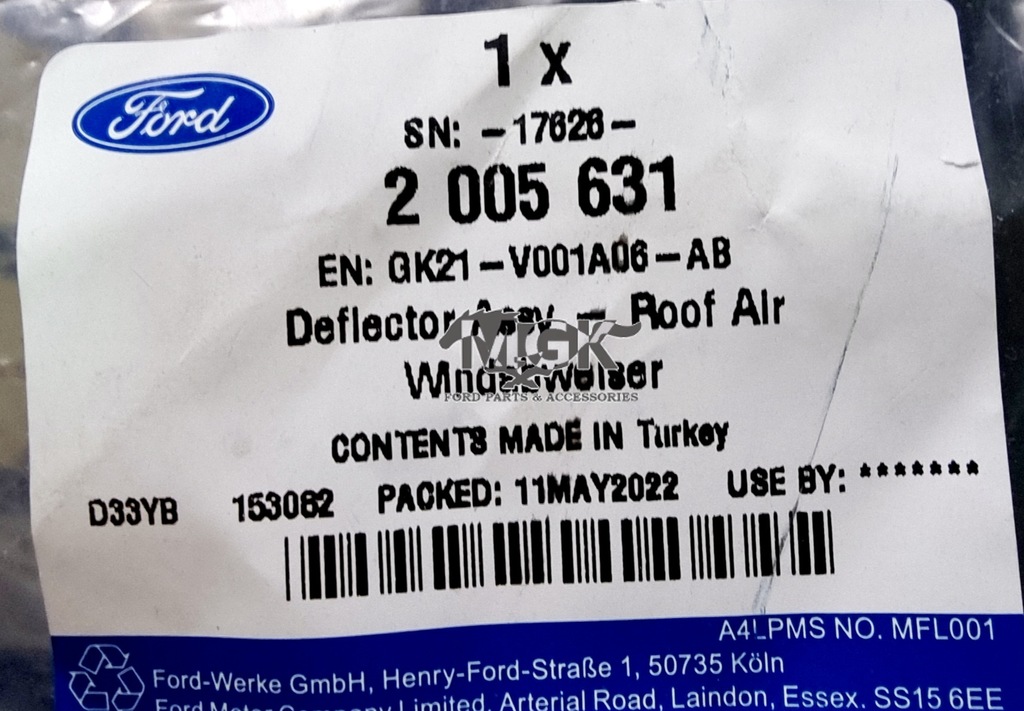 фото №12, Захист pod бампер впуск ford transit custom 2005631 _ gk21-v001a06-ab