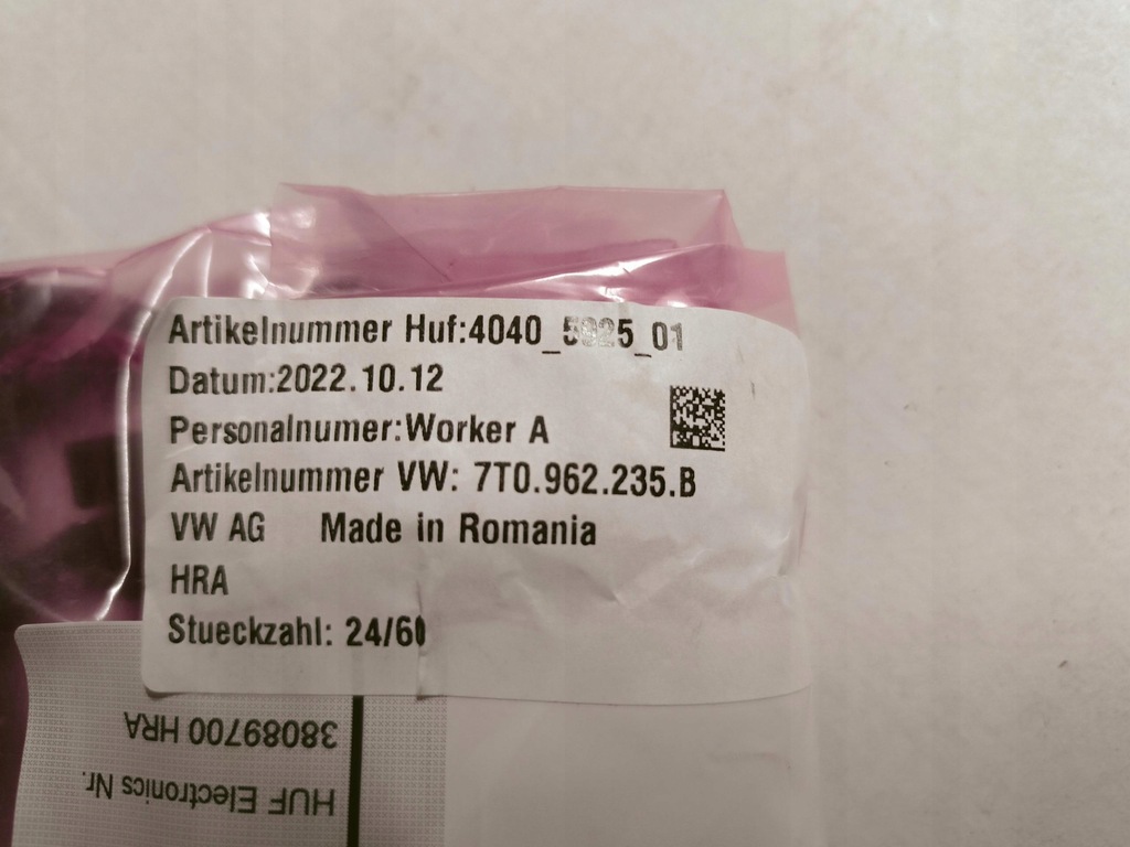 фото №7, Модуль жгут открывания крышки багажника vw audi 3g0962243e