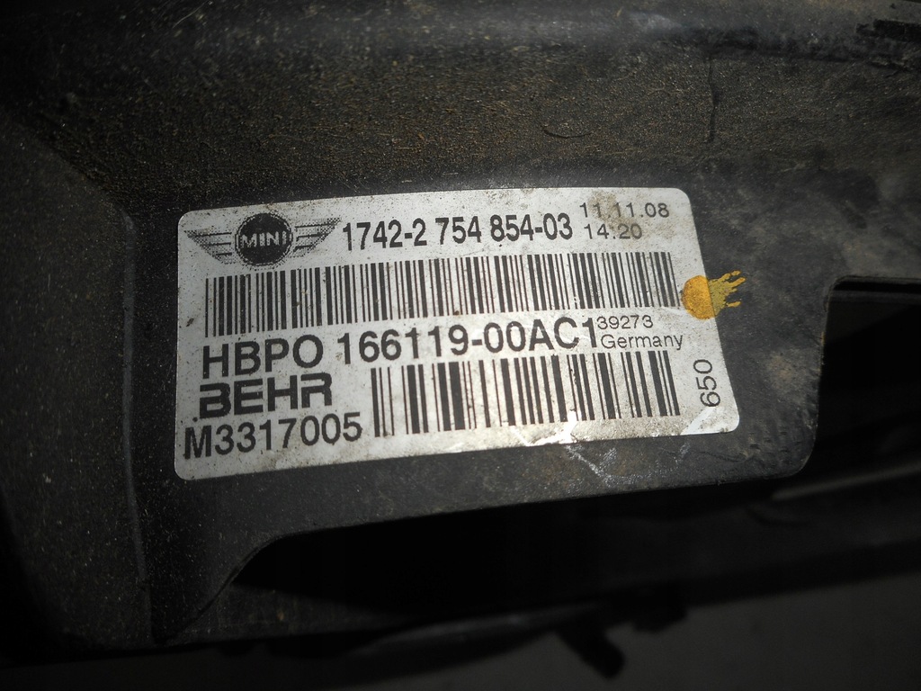 фото №4, Mini cooper r56 09r 1.4 16v вентилятор