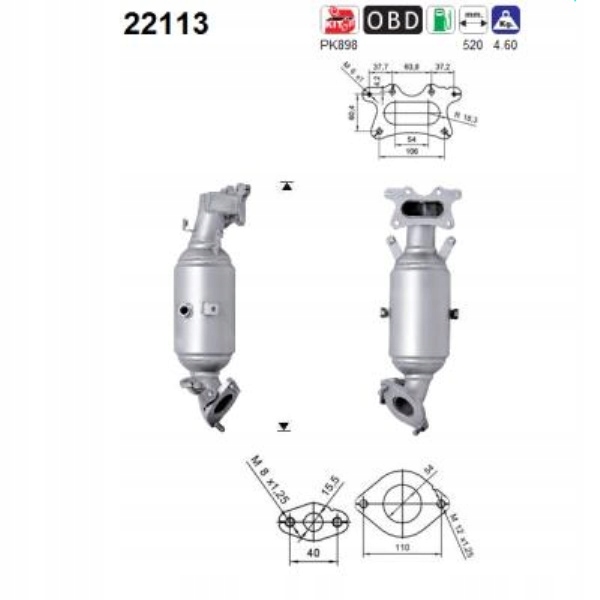 фото №3, Катализатор honda civic viii 1.8 fn fk, ufo