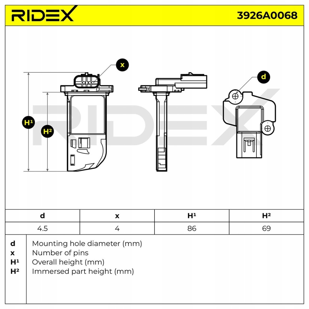 Ridex 3926a0068 расходомер массовый воздуха к ford focus 3 turnier Киев