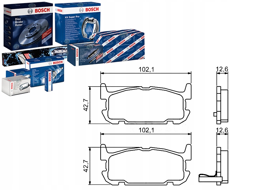 фото №1, Тормозные колодки тормозные mazda mx-5 ii 1.6 05.98-10.05 bos