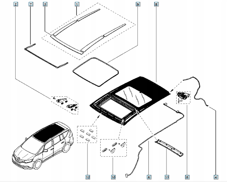 фото №4, Набор ремонтный направляющая люк renault espace v 912125673r
