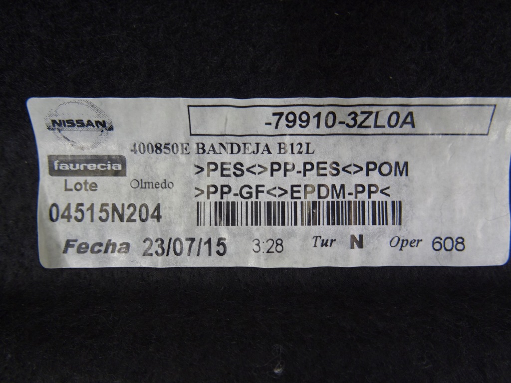 фото №12, Nissan pulsar полиця багажника задня 79910-3zl0a