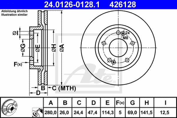 фото №3, Тормозные диски тормозные колодки перед ate hyundai sonata v