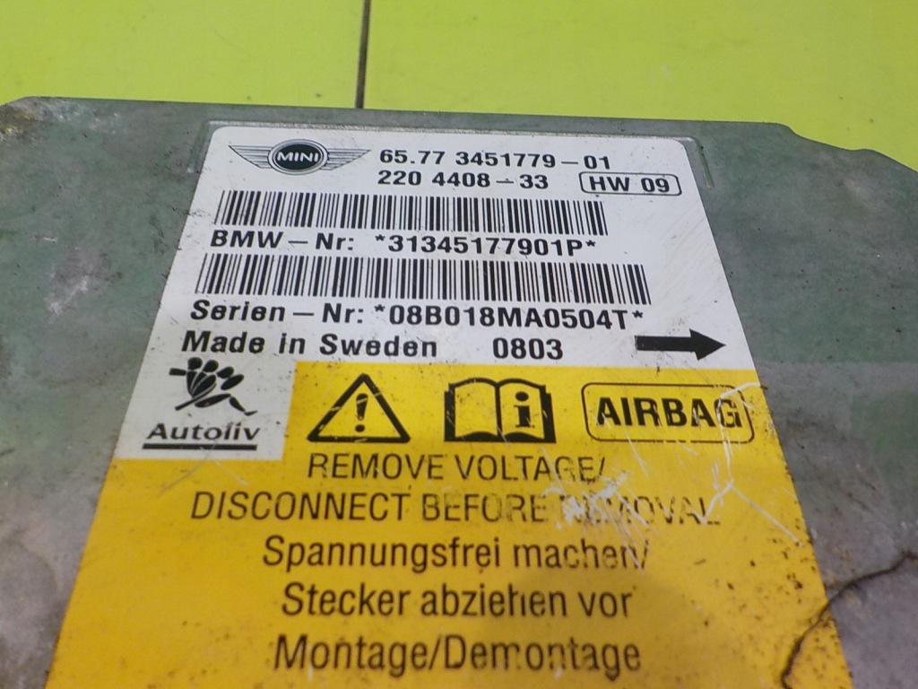 Mini clubman 1 r55 1.6 b 08r 5d модуль датчик подушка безопасности 3451779-01 Доставка