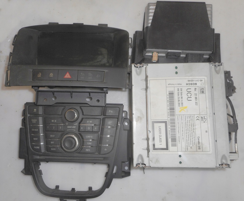 фото №1, Opel astra j iv радио навигация navi 600 дисплей панель модуль