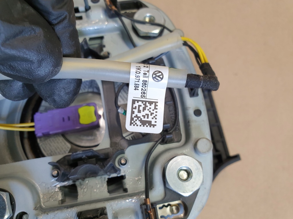 фото №7, Подушка безпеки подушка повітряна керма джгут vw eos 1k971584 оригінальний номер europa