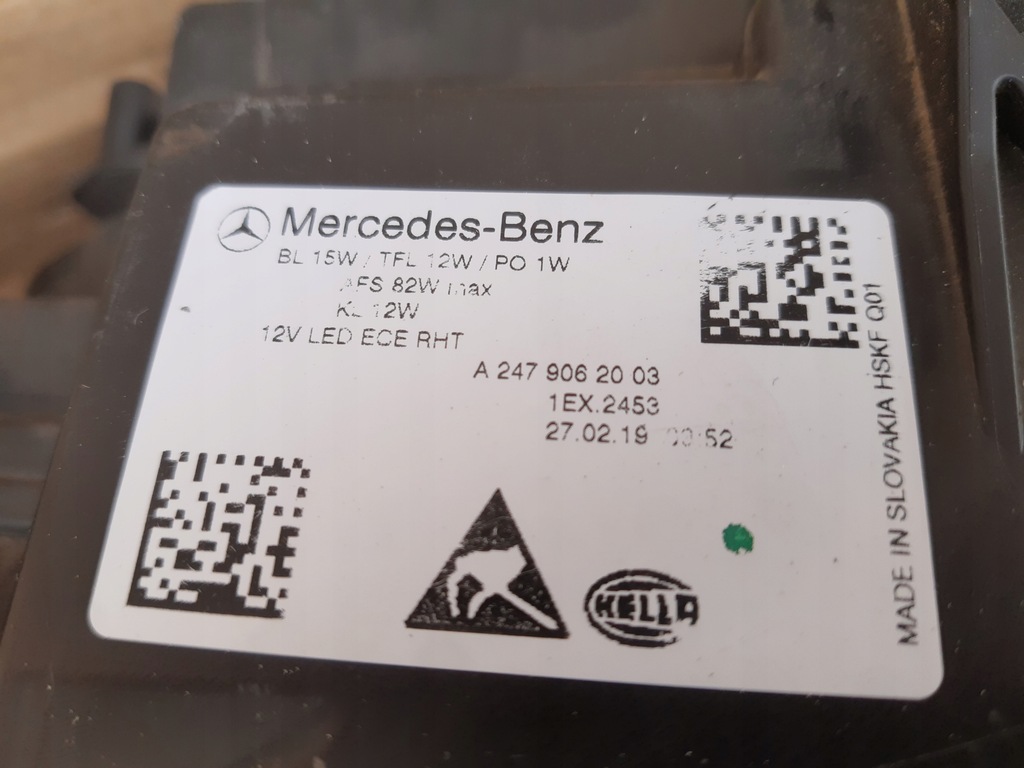 фото №10, Mercedes b w247 правая лампа led multibeam