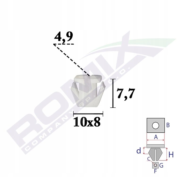 фото №2, Кліпса молдинг поріг hyundai sonata romc70682 romix