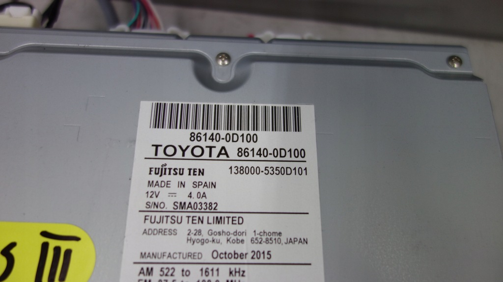 фото №3, Toyota yaris iii радио навигация 86140-0d100 eu