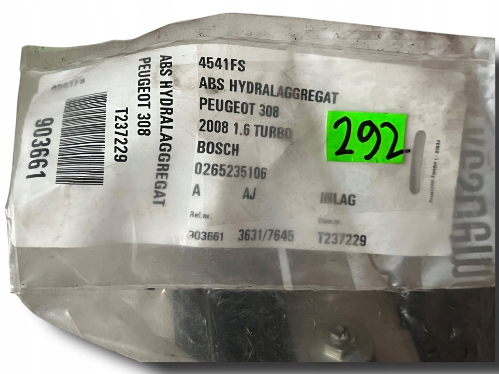 Насос abs гальмівна 0265950560 peugeot 308 cc !j Зі Шроту