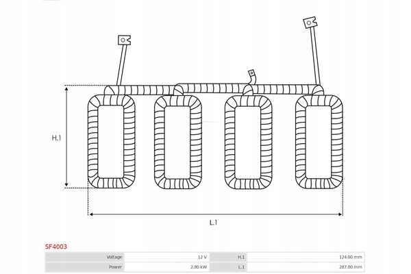 фото №2, Обмотка wzbudzające, стартер as-pl sf4003