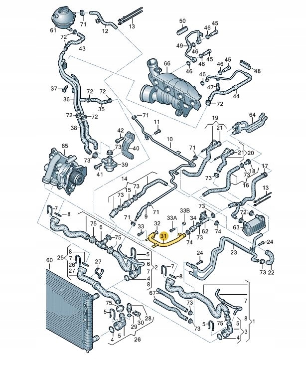 фото №3, Nowa оригінальна труба рідина охолоджуючої 06j121065f