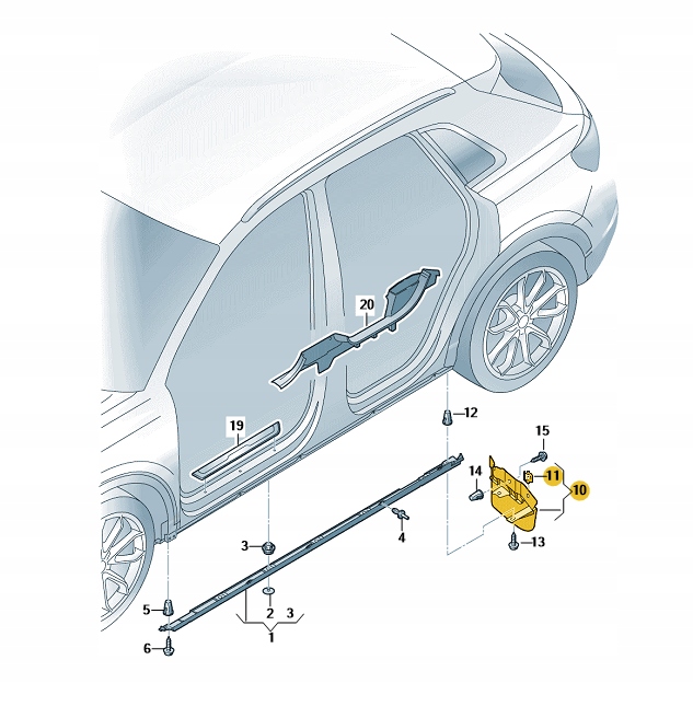 фото №1, Спойлер подкрылок задняя левый audi q3 rsq3 aso оригинал