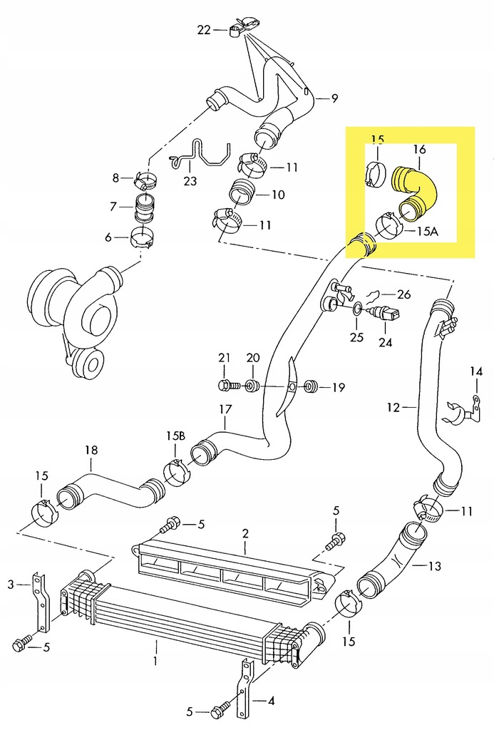 фото №2, Turbo труба интеркулер ford galaxy 1.9 7m0145840b