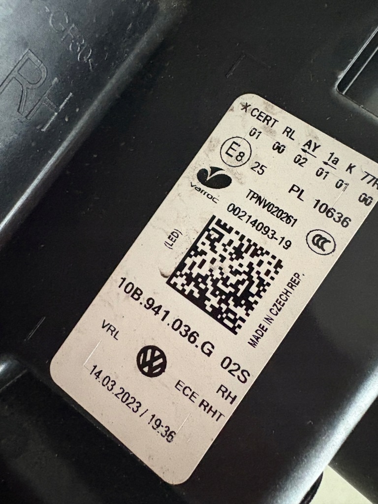 Vw id.3 id3 фара перед передняя правая full led 10b941036g Оригинал
